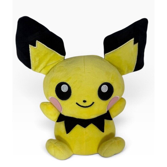 Pokemon Other - Nintendo Pokemon Sitting Pichu Plush – Yellow & Black Stuffed Mouse Toy Cut Tags